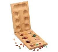 Gioco Da Tavolo In Legno - Set Da Gioco Strategico Con Pietre Preziose Africane, Scacchi Da Viaggio Pieghevoli | Kit Di Attività Per La Competizione Di Conteggio Dei Ciottoli Colorati Per Fest