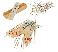 Gioco da Tavolo in Legno Shangai Mikado Multigiocatore di Strategia 41 Bastoncini di Diverso Colore con Scatola Richiudibile Divertente in Famiglia Bastoncini in Legno Colorati Shangai Classico