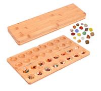 Gioco da tavolo Kalaha, con 65 Pietre, Mancala, Gioco di Strategia, Tabellone Pieghevole in Legno, Gioco da Tavolo per Famiglie