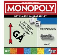 Gioco da tavolo Monopoly con vassoio portaoggetti e pezzi più grandi - Versione svedese