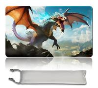 Gioco da tavolo MTG Playmat + tasca impermeabile, bordi cuciti, appassionati di carte TCG Playmat Mouse Pad MTG con zone (Original Playmat) (No Zone, Nicol Bolas, The Ravager)