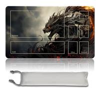 Gioco da tavolo MTG Playmat + tasca impermeabile gratuita con bordi cuciti, appassionati di carte TCG Playmat Mouse Pad MTG Tappetini da gioco con zone (Original Playmat) (con zona, Black Phyrexian