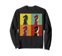Gioco da Tavolo per Amanti degli Scacchi, Cavaliere scacco mato, Stile Pop Art Felpa