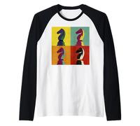 Gioco da Tavolo per Amanti degli Scacchi, Cavaliere scacco mato, Stile Pop Art Maglia con Maniche Raglan