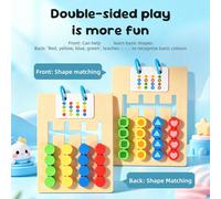 Gioco da tavolo per bambini versione inglese Scacchi cognitivi a quattro colori. Gioco 2 in 1, puzzle con forme di pezzi e labirinto di colori, tabellone di gioco + 20 carte con parole, richiede l'ins