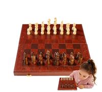 Gioco da tavolo per scacchi in legno, set da gioco per scacchi | Gioco da tavolo da viaggio con pezzi degli, di, scacchiera pieghevole, gioco rompicapo per la casa e il viaggio