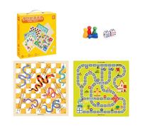 Gioco da tavolo Set di giochi da tavolo 2 in 1 con scacchiera bifacciale che sviluppa il pensiero logico for giochi di società in famiglia, resistente scatola di legno ABS. Scacchi(Color A)