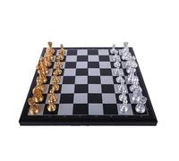Gioco da tavolo Set di scacchi da viaggio magnetico da 13'' con scacchiera pieghevole, portatile e scomparto portaoggetti, fantastico set di giocattoli da viaggio for bambini e adulti Scacchi