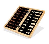 Gioco da tavolo Set di scacchi magnetici for adulti e bambini, scacchiere pieghevoli in legno, gioco da viaggio portatile con pezzi e slot for riporre gli oggetti Scacchi(29 * 29 * 6.5cm)