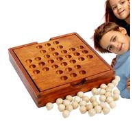 Gioco Da Tavolo Solitario - Gioco Di Marmo | Pannello Forato, Set Di Scacchi Classici In Legno Per Bambini, Giocattoli Educativi Klondike Per Single, Scacchi Kongming, Giocattolo Per Studenti Delle Sc