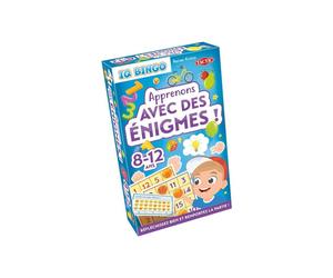 Gioco da tavolo Tactic IQ Bingo Impariamo con enigmi, da 2 a 6 giocatori, 100 sfide, gioco di logica per bambini 8-12, carte bingo e gettoni, multicolore - Nouvo
