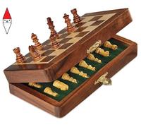 Dal Negro - Scacchiera Magnetica Pieghevole in legno. Dimensioni19x19 cm