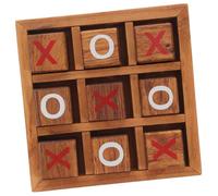 Gioco da Tavolo Tris in Legno, per Ragazzo Ragazza | Gioco Familiare, Colore Caffè, Sviluppa Pensiero Strategico e Problem Solving, Facile da Riporre