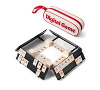 Gioco da viaggio compatto Rommé con custodia, classico gioco da tavolo Rummy | Con panche robuste e pietre antigraffio, mini edizione da viaggio per famiglia, campeggio e in viaggio (per 2-4 giocatori)