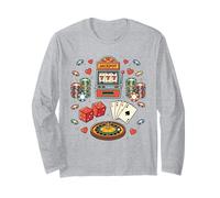 Gioco D'Azzardo Casino Gambler Las Vegas Gioco D'Azzardo Poker Maglia a Manica