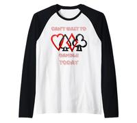 Gioco D'Azzardo Poker Joke Casino Scommesse Giocatore Maglia con Maniche Raglan