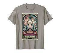 Gioco D'Azzardo Tarocchi Il Teschio Scheletro Giocatore Maglietta