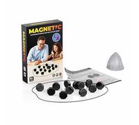 Gioco degli scacchi magnetico con corda e 20 pietre magnetiche, gioco degli scacchi magnetico - gioco da tavolo di allenamento logico for bambini, for feste in famiglia, campeggio, Natale(Black C)