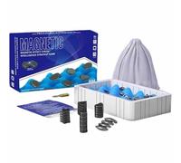Gioco degli scacchi magnetico, gioco educativo della dama con tavola strategica, giochi portatili con pietre magnetiche e spago, for bambini e adulti, gioco da tavolo interattivo(Black A)