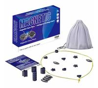 Gioco degli scacchi magnetico, gioco educativo della dama con tavola strategica, giochi portatili con pietre magnetiche e spago, for bambini e adulti, gioco da tavolo interattivo(Black B)