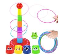 Gioco del Lancio degli Anelli - Giocattolo Colorato per Lancio e Impilamento | Anelli Colorati Interattivi da Lanciare | Per Allenamento Agilità Bambini, Divertimento Indoor, in Acqua e Sabbia, per Fe