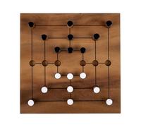 Gioco del Mulino in Legno - Nine Men’s Morris - Gioco di Strategia per 2 Giocatori - Da 6 Anni - 25,5 cm - Classico Familiare - Regole Incluse - Engelhart 350275
