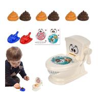 Gioco della cacca della toilette,Lancio della cacca per famiglie Gioco Flushing Poop | Lanciatori di destrezza di cacca Giochi da tavolo per bambini 3+ Giocattolo creativo interattivo per lanciatore d