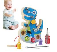 Gioco Della - Gioco di Avvitamento con Dinosauri | Giocattolo in Legno con Cacciavite a Forma di Dinosauro,per Ragazzi e Ragazze, Feste, Apprendimento, Asilo e Scuola