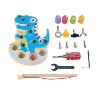 Gioco Della | Gioco di Avvitamento in Legno | Giocattolo in Legno con Cacciavite a Forma di Dinosauro - per Bambini in Età Prescolare