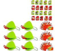 Gioco della lingua di rana, gioco delle lucertole che leccano, maschera di rana con soffiaggio della lingua, gioco della maschera della lingua di rana, regaligioco per feste multigiocatore(6 pezzi)
