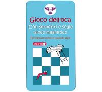Purple Cow- Gioco dell'oca Magnetico. con Serpenti e Scale, Colore Azzurro, Medium, 7290016026894