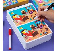 Gioco di 32 pagine Trova le Differenze, Allenamento della Concentrazione e del Pensiero Montessori Calligrafia, Allenamento e Apprendimento del Controllo della Penna per Bambini, Regalo per le Vacanze