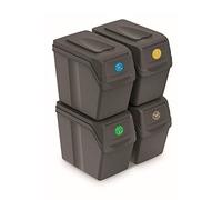 Gioco di 4 cubi di riciclaggio 80L Prosperplast Plastica Sortibox in colore grigio