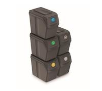 Gioco di 5 cubi di riciclaggio 100L Prosperplast Plastica Sortibox in colore grigio