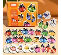 Gioco di abbinamento di lettere a forma di coccinella - Giocattoli educativi per bambini, include carte di abbinamento di parole e gioco da tavolo per l'apprendimento cognitivo. Progettato per coltiva