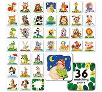 Gioco di abbinamento di memoria, 72 PCS Carte di abbinamento animali per bambini piccoli 36 disegni Schede di memoria Giocattoli educativi per l'apprendimento per la scuola materna 4 5 6 anni