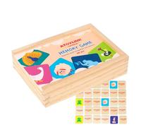 Gioco di abbinamento di memoria per bambini | Giocattoli educativi interattivi in legno, per bambini piccoli interni compleanno vacanze soggiorno camera da casa scuola serate in famiglia estate