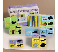 Gioco di abbinamento di ombre e forme, gioco di abbinamento di pattern di animali e frutta per l'educazione precoce, esercizio cognitivo e gioco di fine motricità, giocattolo Montessori di abbinamento