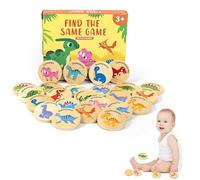 Gioco di abbinamento Giocattoli di dinosauri - Gioco di abbinamento di memoria di dinosauri in legno per bambini 4-8 anni, rompicapo educativo e giocattolo didattico | Giocattoli impilabili rotondi si