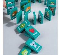 Gioco di abbinamento in legno con frutta e animali, domino da tavolo per gioco di memoria, giocattolo puzzle educativo per lo sviluppo logico-cognitivo, gioco di memoria, gioco in legno Tagli UnicaLeg