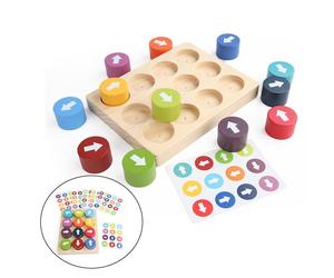 Gioco di Abbinamento Montessori Puzzle Riconoscimento Della Direzione Del Colore