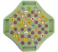 Gioco di abbinamento per bambini Modelli di cartoni animati Flip Scacchi Memory Game con 52 fori per scacchi e 58 pezzi Tabellone di abbinamento facile per la scuola materna Raccolta di frutta