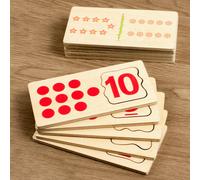 Gioco di abbinamento puzzle in legno da 10 blocchi di conteggio in legno per