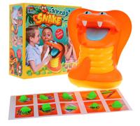 Gioco di abilità SERPENTE AFFAMATO per bambini 3+ con bocca che si chiude, 10 oggetti e 10 carte
