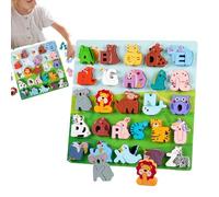 Gioco di associazione di puzzle 'alfabeto degli animali in legno, puzzle di animali con lettere,gioco di puzzle in legno abbinato - puzzle alfabeto in legno per età compresa tra 3 e 6 anni