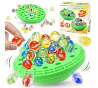 Gioco di bilanciamento del marmo, gioco impilabile per bambini dai 6 ai 12 anni e famiglie, divertenti giochi di sfida per feste di compleanno con 50 biglie colorate, notte di gioco in famiglia per 1