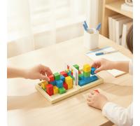 Gioco di Blocchi 3D Educativo Gioco da Tavolo con Carte Portatile per Famiglie