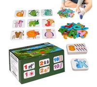 Gioco di carte corrispondenti, numeri e alfabeti Flash Cards | Game puzzle di abbinamento del tabellone in legno | Giocattoli educativi motori fine interattivi per il riconoscimento delle immagini