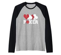 Gioco di Carte da Poker nel Casinò Maglia con Maniche Raglan