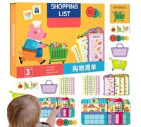 Gioco di carte educative per bambini - gioco di shopping di carta, costruttore di competenze | 10.04x7.09x1.97in Dimensioni per i viaggi con segnali visivi, giocattolo di attività di abbinamento per i